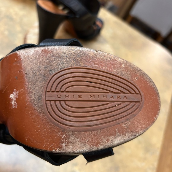 Designer Chie Mihara Black Women's Heeled Sandals - Picture 9 of 11